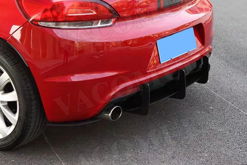 Высококачественный ABS рассеиватель задней губы Накладка для Volkswagen VW Scirocco R 2009- плавники Акула Стиль задний бампер Защита автомобиля Стайлинг