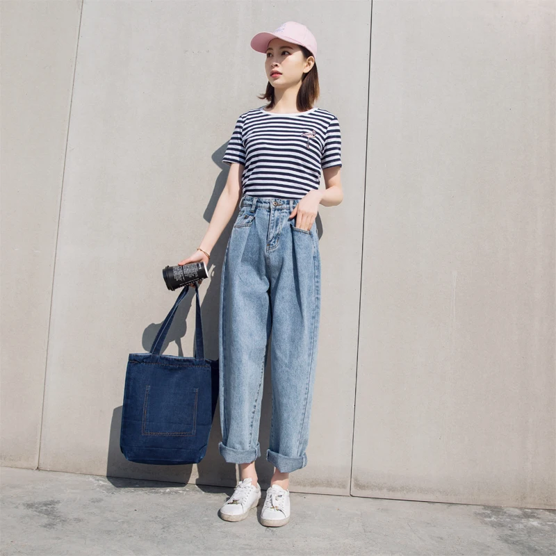 Джинсы para mujer Vaqueros novio señoras джинсы largo полный pantalones cintura Mujer деним панталоны узкие de