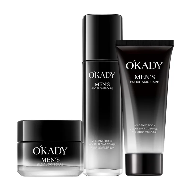 

men's three-piece set volcanic clean skin oil skin care Oil-control Cream Male Moisturizing