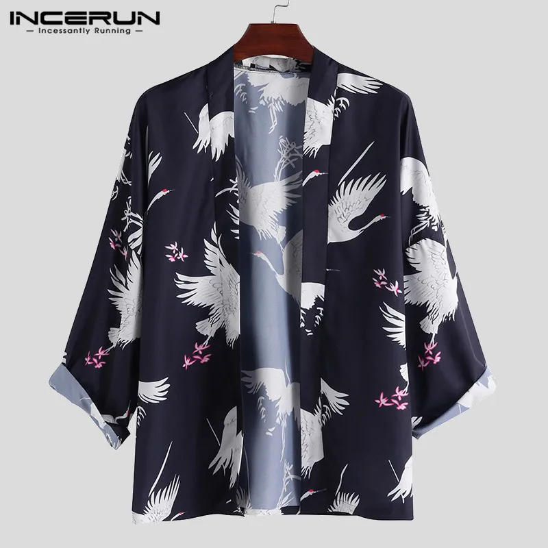INCERUN китайский стиль куртки Hanfu мужской кардиган с длинными рукавами Ретро стиль тонкий костюм свободный мужской Халат повседневные куртки Тан