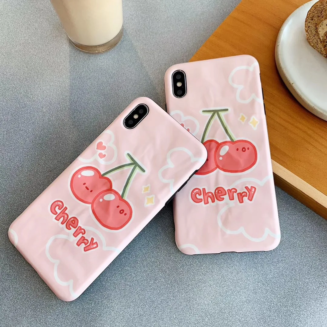 Модный чехол для телефона Фрукты Вишня для Apple iPhone XS MAX XR Fundas милый розовый чехол для iPhone X 8 7 6S 6 Plus Coque Capa
