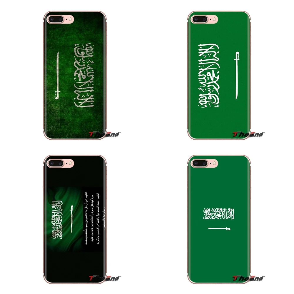 For Sony Xperia Z Z1 Z2 Z3 Z5 compact M2 M4 M5 E3 T3 XA Aqua LG G4 G5 G3 G2 Mini Saudi Arabia National flag emblem Soft Bag Case |