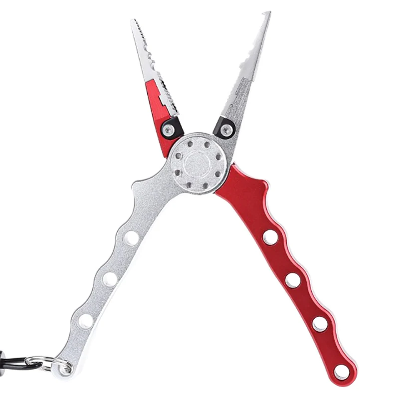 

Portable Mini Fishing Plier Aluminium Alloy Light Lure Grip Plier Fishing Kit With Pouch Red