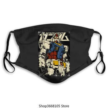 

RX 78 2 Gundam Maske Mobiler Anzug Roboter Digitaldruck EU-Größe Atmungsaktive weiche japanische Anime-Masken Tops Retro-Maske 2