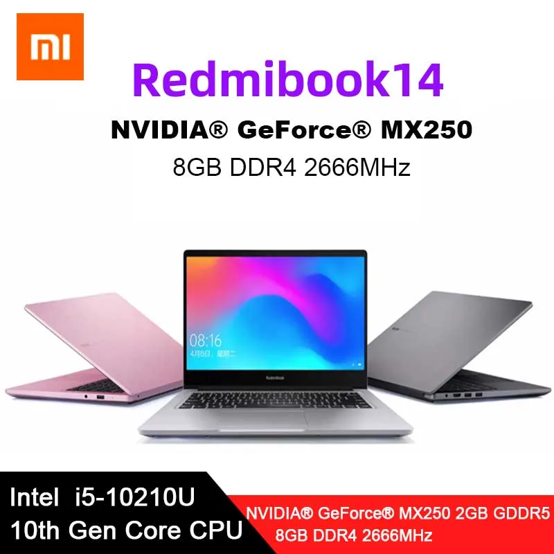 Original Xiaomi RedmiBook 14 Enhanced 14 inch Laptop i5-10210U MX250 8GB DDR4 1TB/512GB SSD Student Portable Notebook Original Xiaomi RedmiBook 14 Enhanced 14 inch Laptop i5-10210U MX250 8GB DDR4 1TB/512GB SSD Student Portable Notebook