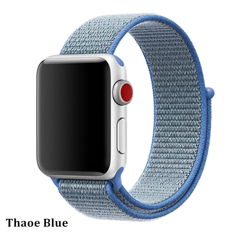 tahoe blue Спортивная петля для Apple watch ремешок Apple watch 4 группа 44 мм 40 м iWatch ремешок 42 мм 38 мм нейлоновый браслет ремешок для часов серии 3 2 1 44 - Цвет ремешка: tahoe blue