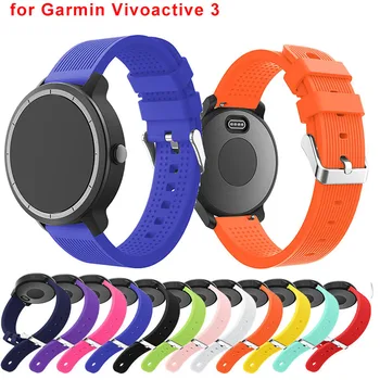 

Soft Silicone Replacement Strap for Garmin Vivoactive 3 Band Straight Line Smart Wristband for Garmin Vivoactive 3 Watchband