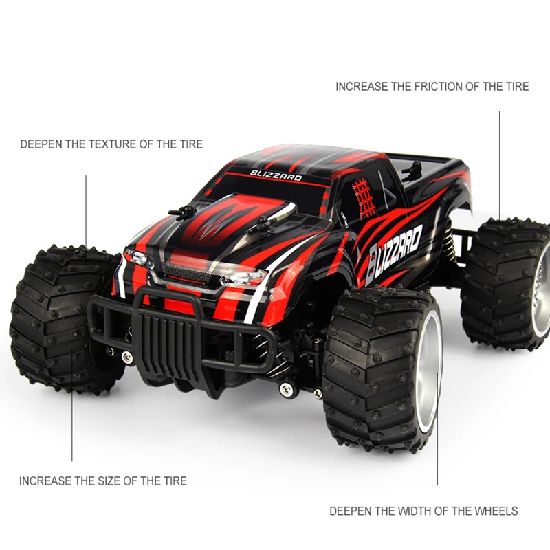 Лидер продаж-1/16 2WD 2,4 ГГц высокой Скорость Радио пульт дистанционного управления Управление Радиоуправляемый гоночный автомобиль багги внедорожник RTR красный