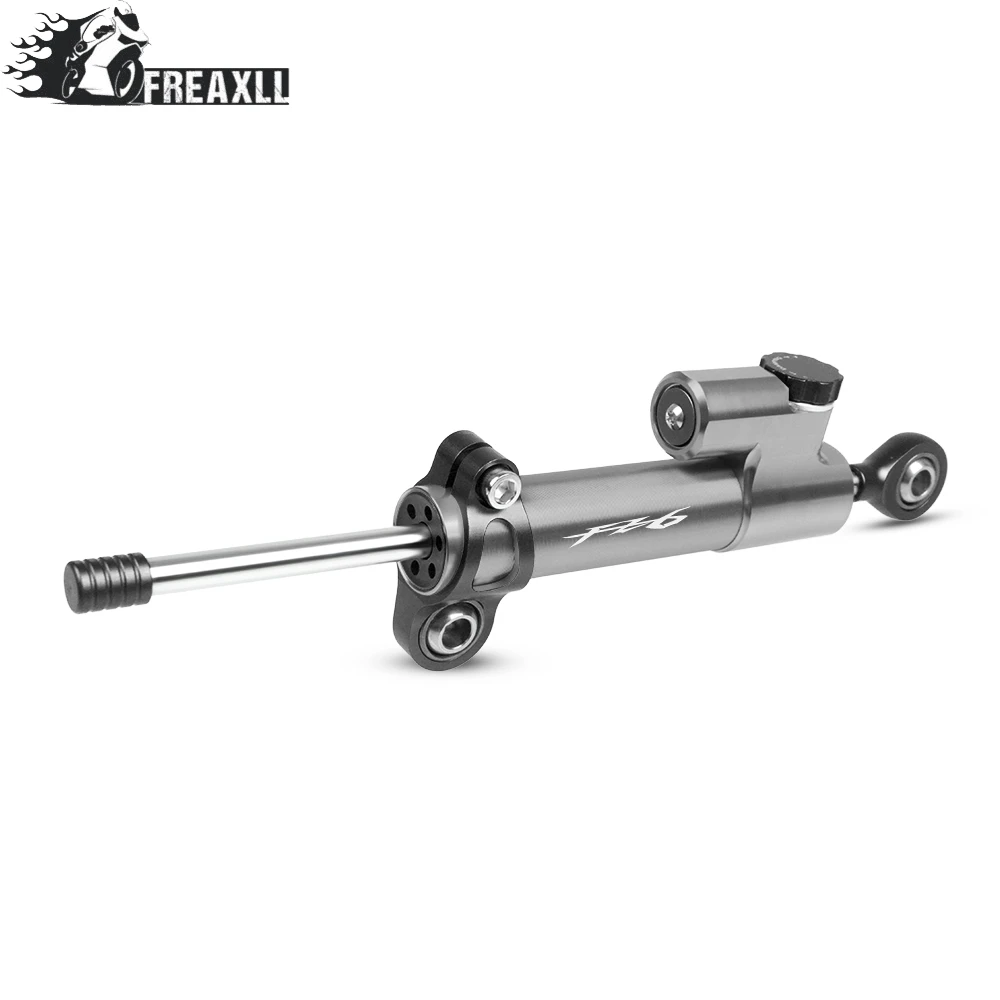 Black-Gray Мото CNC мотоцикл рулевой демпфер Стабилизатор Линейный Обратный контроль безопасности для YAMAHA FZ6 FAZER 2004-2010 FZ6R 2009 - Цвет: Black-Gray