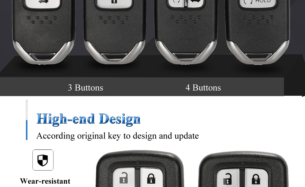Keyforkess Smart Car Remote 2/3/4/5/6 pulsanti chiave Shell per Honda Fit ooctavia ey City Jazz XRV Venzel HRV CRV Accord inserisci portachiavi - Hd32e5167368b4fec923b6dde78adb0444