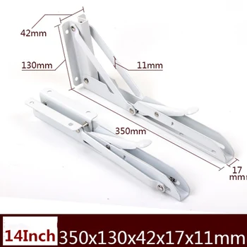 

2PCS,14inch Length Cheap Triangular Folding Adjustable Bracket Metal Bench Table Folding Shelf Support Bracket , 350mm x 150mm