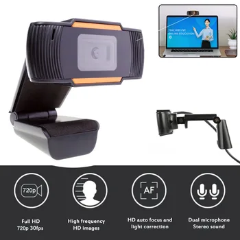 

SEC Rotatable Auto Focusing 2.0 HD Webcam PC Digital USB Camera Video Recording Microphone For Pc Online Teaching Free Shipping
