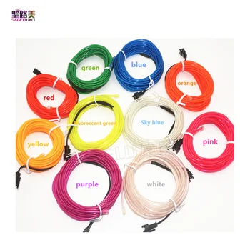 

2m/3m/5m 3V AA controller Flexible Neon Light Glow EL Wire Rope Tube Tape Waterproof LED Neon Lights Shoes Clothing Car Decor