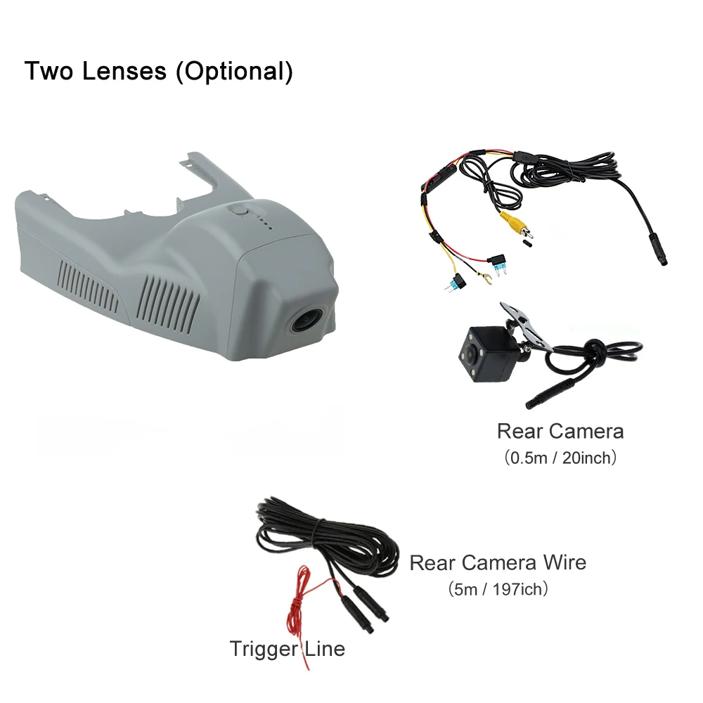 Gray Double Camera Автомобильный регистратор DVR видеорегистратор камера Wifi цифровой видеорегистратор для Mercedes Benz GLA Class X156 MB GLA180 GLA200 GLA250 GLA45 - Название цвета: Gray Double Camera