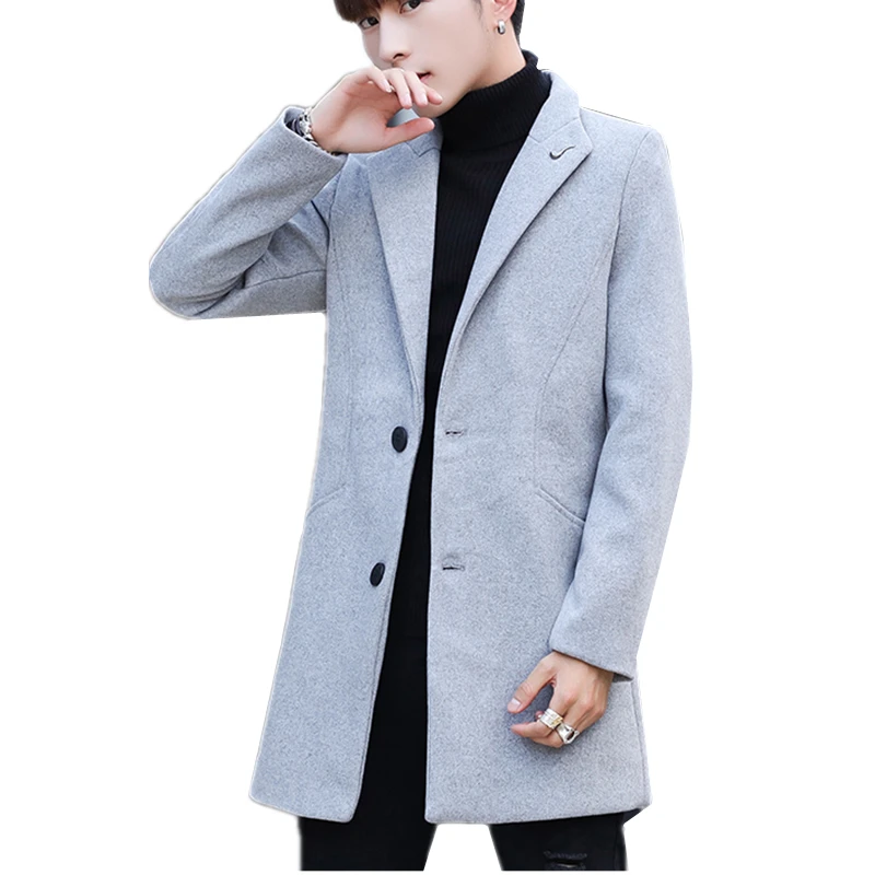 

mens trench coat jacket men winter coats Business Casual long jacket men Slim fit