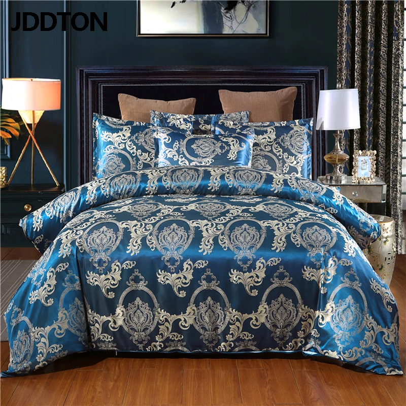 JDDTON Satin Jacquard 2 3 pcs Set 2020 New Arrival Bedding Set Classcial Pattern Style Quilt