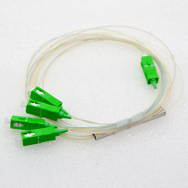 10pcs New SC/APC 1:4 PLC Mini Fiber Optical Splitter Single Mode 1260~1650nm Splitter Wholesale Free Shipping