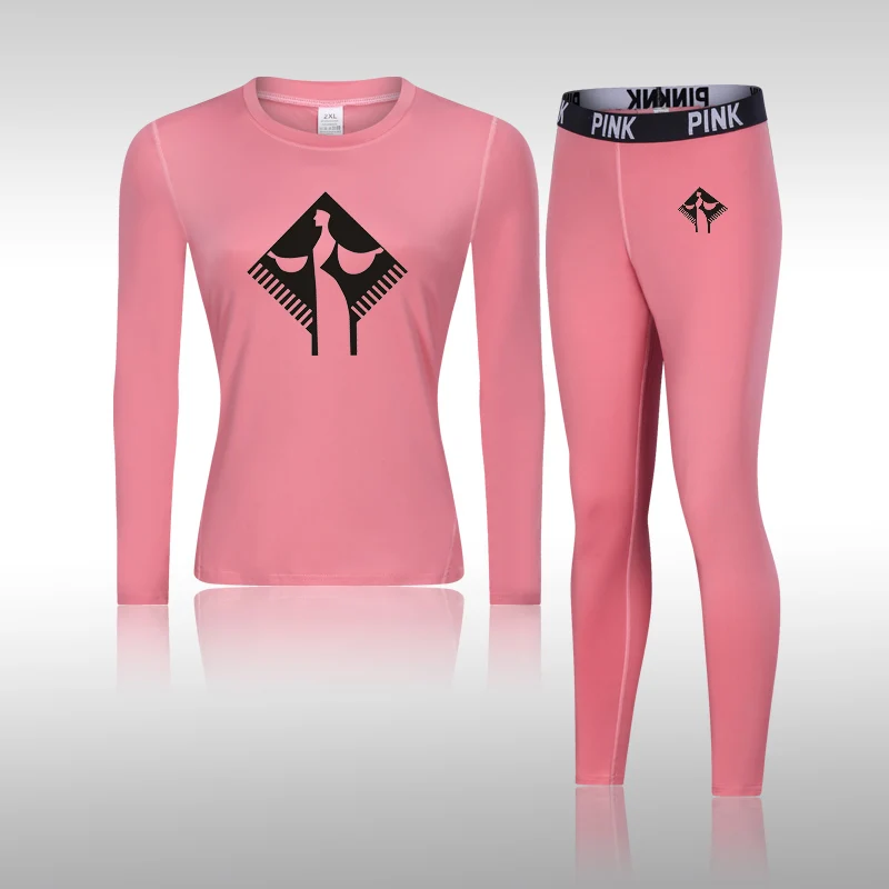 Women Sauna Clothes Quick Dry Thermal Underwear Compression Yoga Exercise Gym Fitness Running Suit Ski Primer Underwear Set