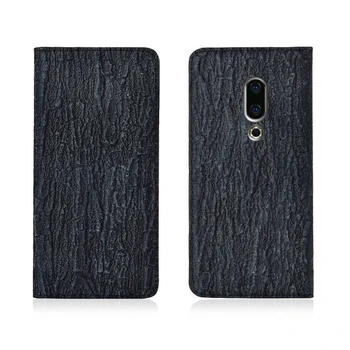 

Bark Pattern Genuine Leather Magnetic Flip Phone Case For Meizu 16th Plus/Meizu 16th Phone Cover Card Slot Holder Coque Capa