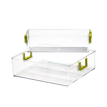 

Plastic Kitchen Pantry Cabinet Set of 2,Refrigerator or Freezer Food Storage Bins,Organizer for Fruit,Food