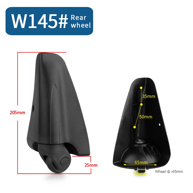 W145(2 Wheels)Rear Чемодан для багажа, сменные колеса, Высококачественная дорожная сумка, запчасти для ремонта, износостойкий набор инструментов, новая мода, бесшумные колеса - Цвет: W145(2 Wheels)Rear