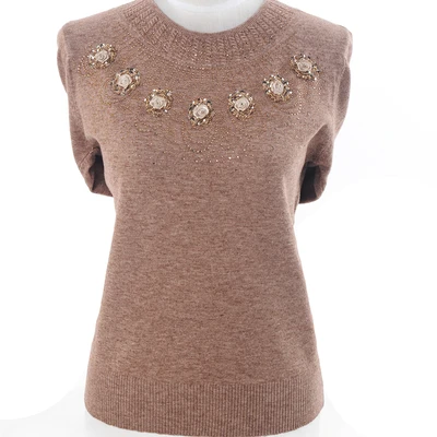 Middle-aged ladies Knitted Pullover Sweater Loose Long-sleeved Mother Casual Jumper Plus size Female Warm Soft Sweaters Tops 4XL - Цвет: Camel7 flowers