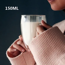 2 шт. стеклянная чашка с ручкой двойные стенки стеклянные кружки для горячей/холодной воды Кофе Молоко чайные стеклянные чашки 150 мл повторной если сломанный