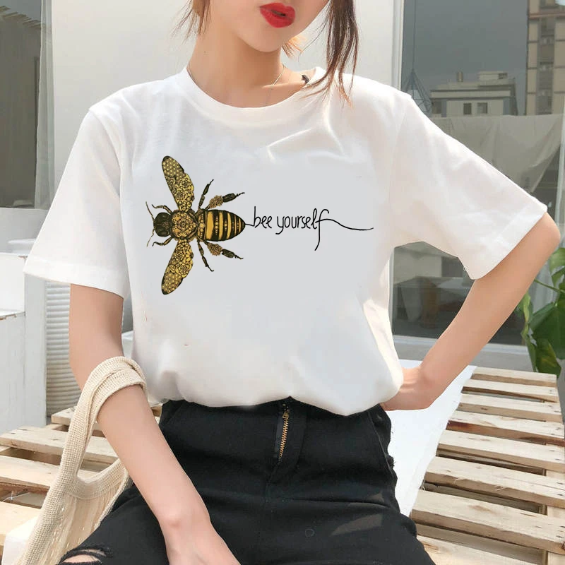 

Hillbilly Bee Kind Women T-shirt Women Summer Harajuku Aesthetic Tshirt Casual Short Sleeve Cartoon Female T-shirt