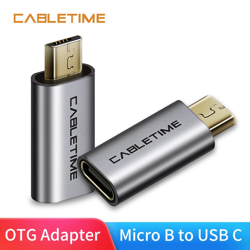 

Cabletime USB Adapter Type C F to Micro B M type C Charging Converter Data Sync Adapter for Mobile Phones Laptops Tablets N211