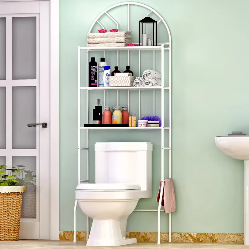 

3-tier Bathroom Toilet Storage Shelf Floor Type Standing Bathroom Storage Rack Toilet Rack for Across Toilet Space Saving