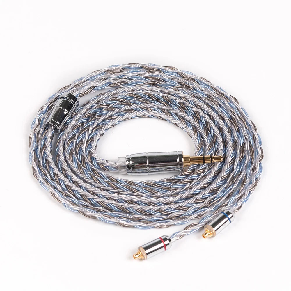 Cabo do Fone de Ouvido com Mmcx Conector para Fone de Ouvido Kbear Completa Núcleo Prata Chapeado Atualizar - 2pin Qdc Tfz Earbuds Bl03 kz Edx 16 - Image 4