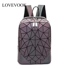 LOVEVOOK backpack for women school bags for teenagers girls bag pack foldable geometric luminous backpack holographic refretion