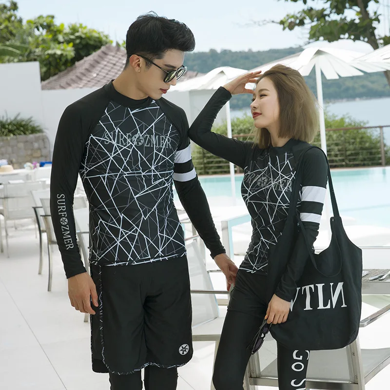

South Korea New Style Diving Suit Split Type Long Sleeve Trousers Swimsuit Sun-resistant Quick-Dry Couples Men And Women Snorkel