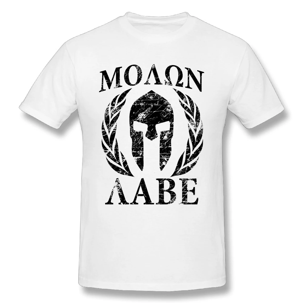 

Tyburn Short Sleeve Cool Molon Labe T Shirt Men Male Custom Harajuku Designer 3XL Spartan Trojan Helmet Laurels Tshirt