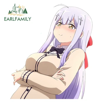 

EARLFAMILY 13cm x 11.31cm Beautiful Girl Student Gabriel DropOut Raphiel Shiraha Ainsworth Car Sticker for Window Trunk Decal
