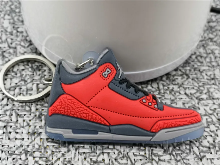 Мини AJ обуви брелок модные Для мужчин Для женщин малыш Jordan 3 Подарочный Брелок для ключей ретро баскетбол брелок-кроссовок для ключей ключ держатель Porte Clef - Цвет: 365