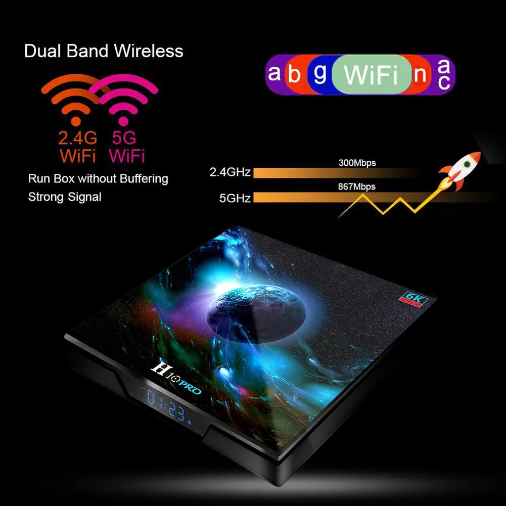 4 Гб DDR3 64 Гб ТВ-приставка четырехъядерный 64-битный смарт-ТВ-приставка для ОС Android 9,0