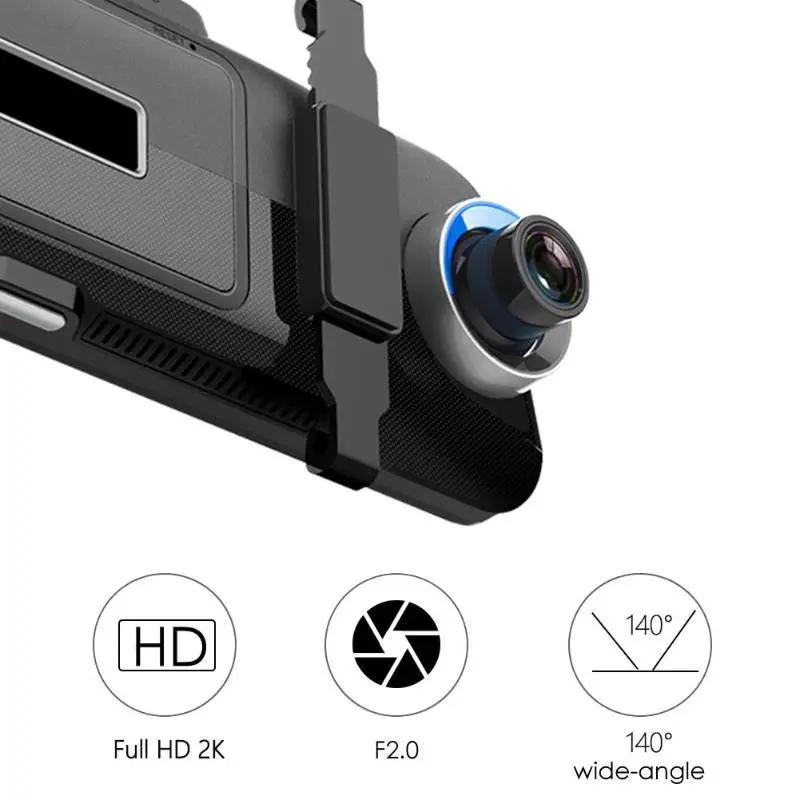 K96 Full HD 2K Автомобильный видеорегистратор Камера с двумя объективами 9,66 дюймов зеркало заднего вида видеорегистратор