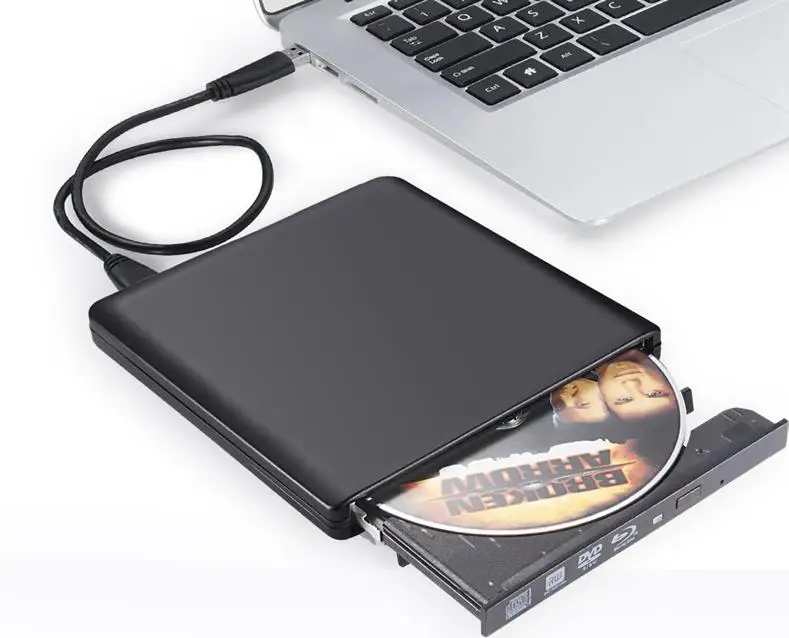 YiYaYo Bluray привод Внешний DVD RW горелка Писатель слот нагрузки 3D Blue-ray Combo USB 3,0 BD-ROM плеер для Macbook Pro Mac ноутбука - Цвет: Черный