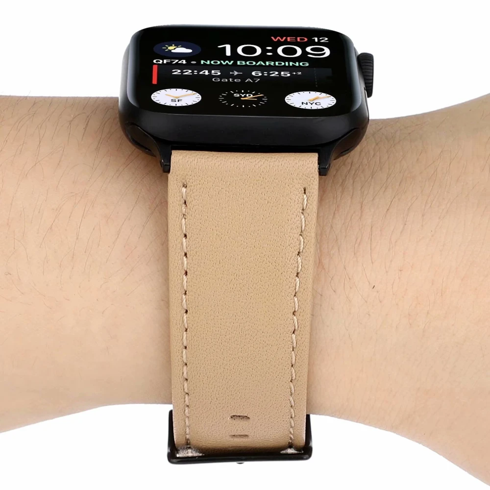 Ремешок для часов Apple Watch Series 5 4 3 2 1 ремешок для Iwatch 38 мм 42 мм 40 мм 44 мм кожаный браслет для наручных часов Apple