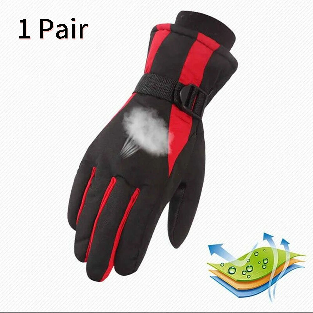 Men Protective Cycling Adjustable Outdoor Waterproof Anti Slip Sports Climbing Winter Skiing Gloves Riding Keep Warm Thickened