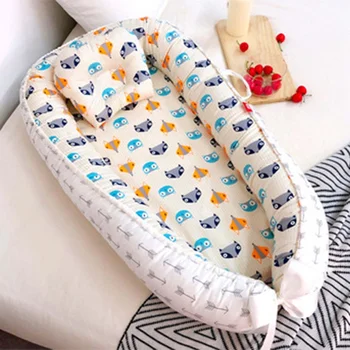 

Portable Bionic Baby Nest Bed Removable Infant Cradle Cot Washable Newborn Travel Folding Baby Crib Bumper Toddler Care Beds
