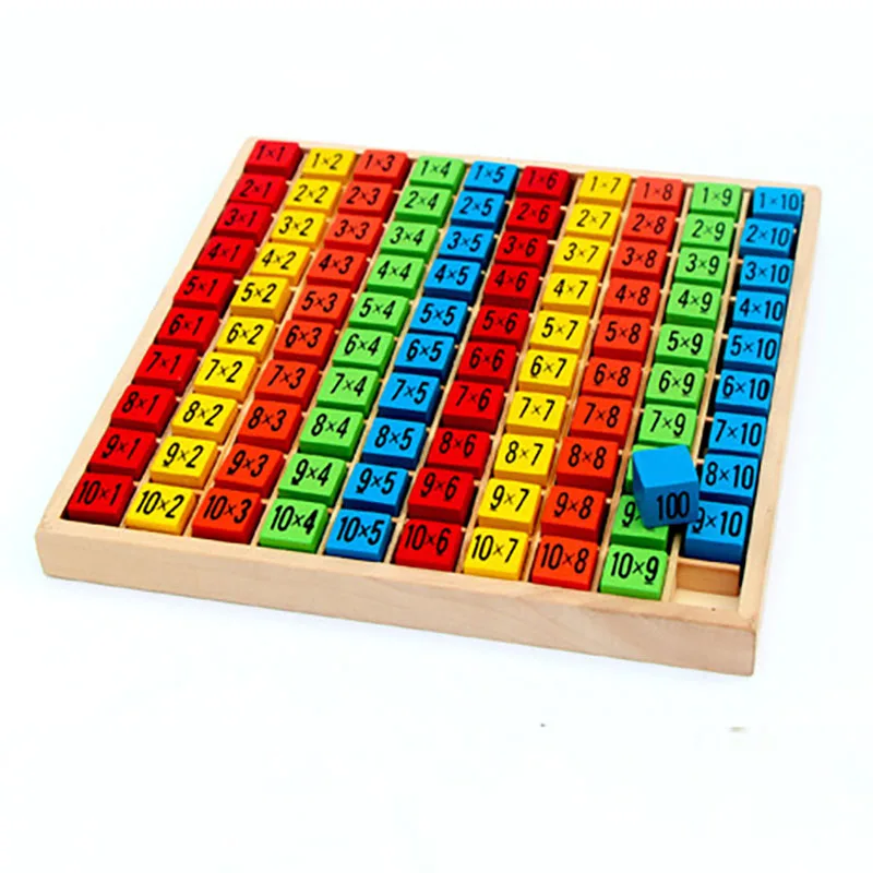  Montessori Mathematics Instrument 10*10 Multiplication Table for Early Childhood Education and Lear