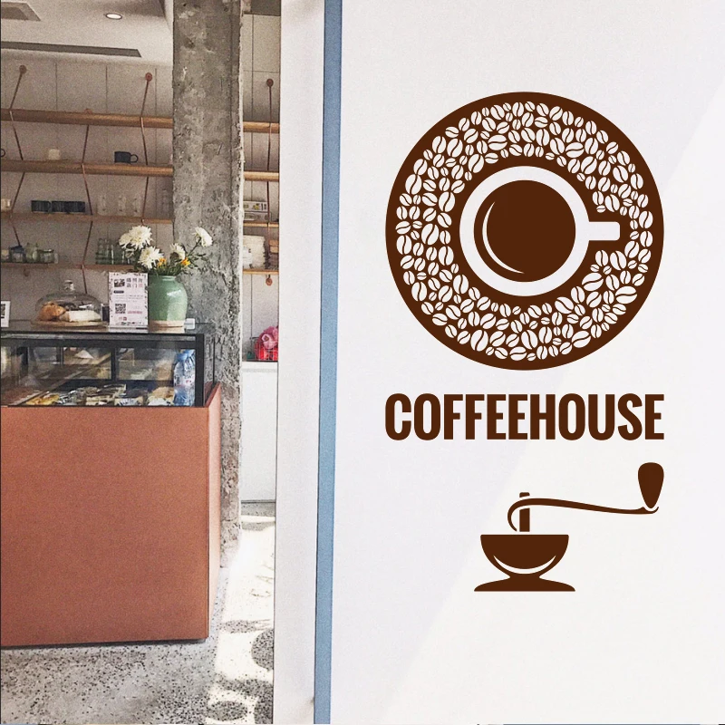 Кофейня Wi-Fi чашка наклейка кафе плакат виниловые художественные наклейки на стены Pegatina Декор настенная стикер с кофе