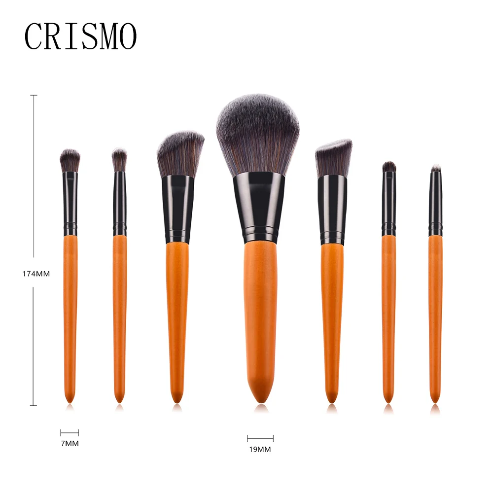 CRISMO Luxury Real Wood Makeup Brushes Set Cosmetics Powder Foundation Contour Eyeshadow Soft Hair Make Up 5