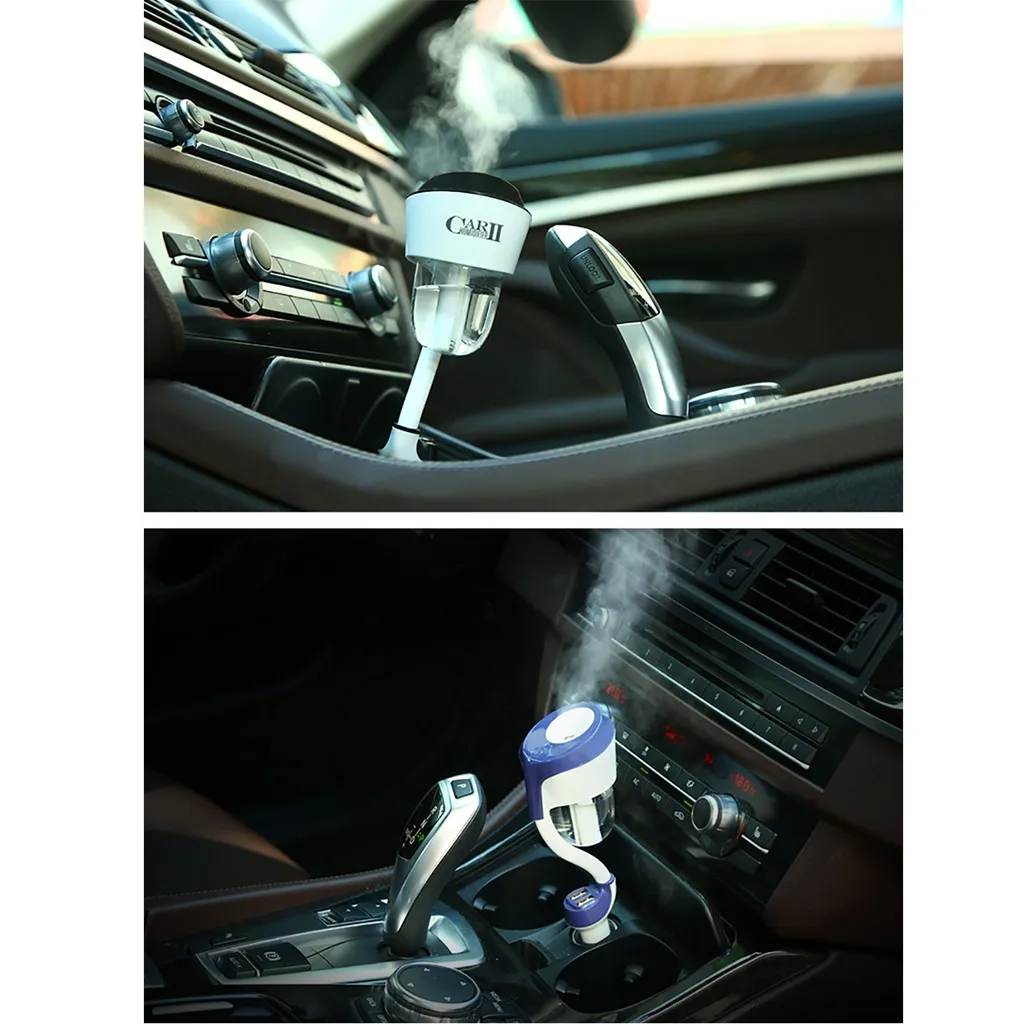 Car Aromatherapy Charger Humidifier Kit Aroma Essential Oil Diffuser Fresh Cleaning Humidification Cleaning Function#P35