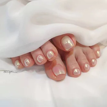 

24Pcs Summer Toe Nails Wine Red Foot False Nail Press On Fake Toe Nails With Designs Toenail Patch Nail Art Short Fake Nail