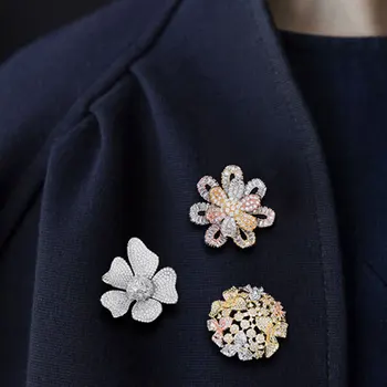 

GODKI Luxury Full Micro Zircon Party Bouquet Pendant Brooch Pins for Women Wedding Badges Brooches Lapel Backpack Bag Accessory