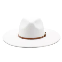 Quality Big edge wool Fedora Hat Women Men Imitation Wool Felt Hats with Metal Chain Decor Panama Fedoras Chapeau Sombrero 1
