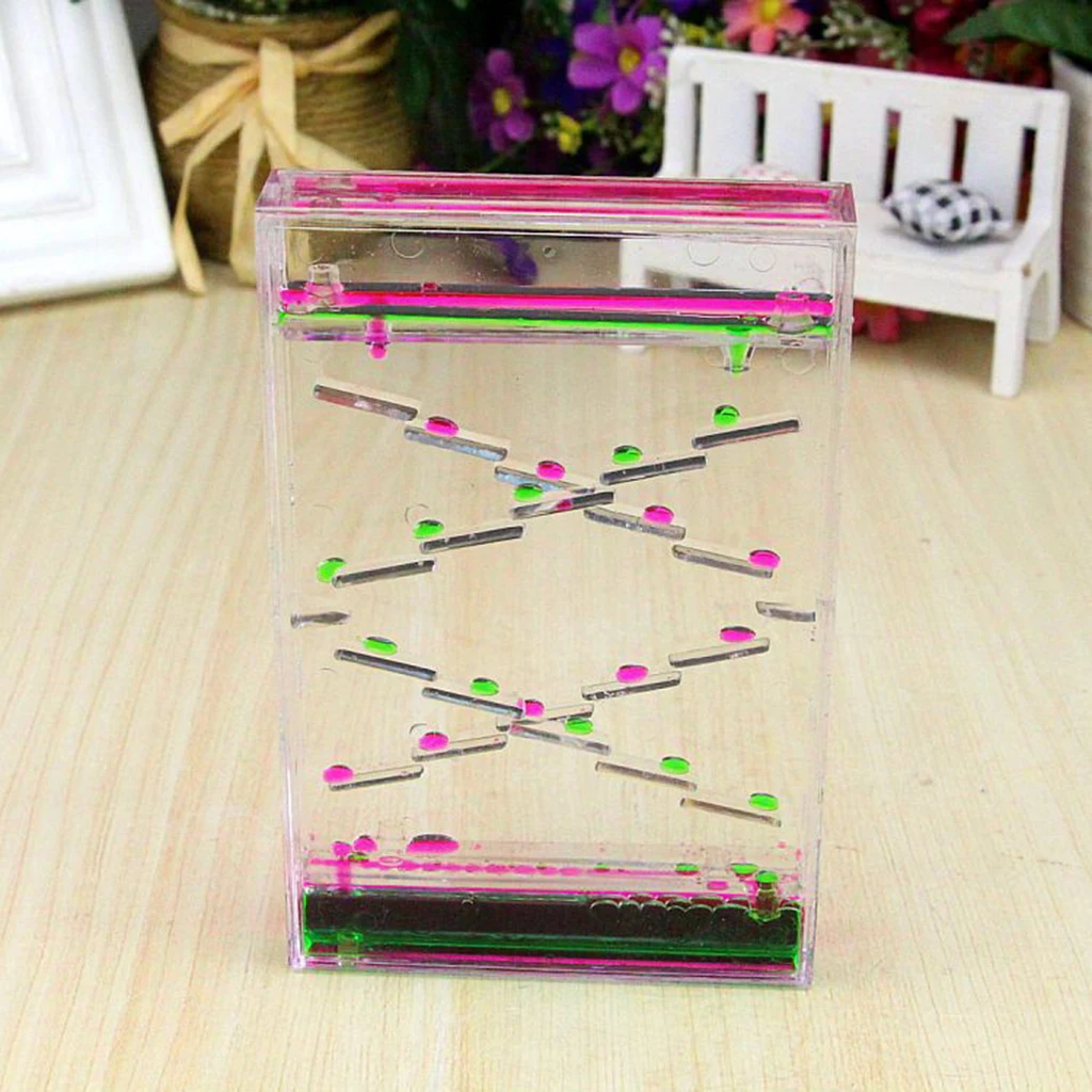 Square Slide Mixed Floating Oil Liquid Motion Hourglass Timer Sensory Toy